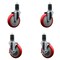 Service Caster 5'' Red Poly Wheel Swivel 1-5/8'' Expanding Stem Caster Set 2 Brakes, 4PK SCC-EX20S514-PPUB-RED-2-TLB-2-158 - alternate 1